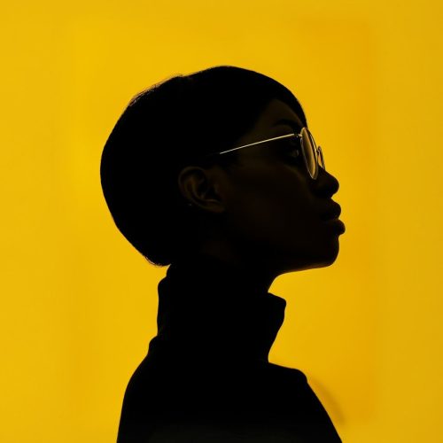 Contemplative Silhouette in Yellow
